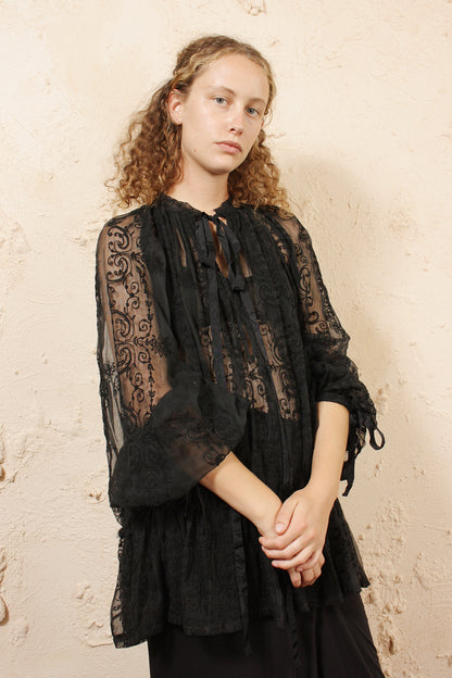 Lace Peasant Blouse