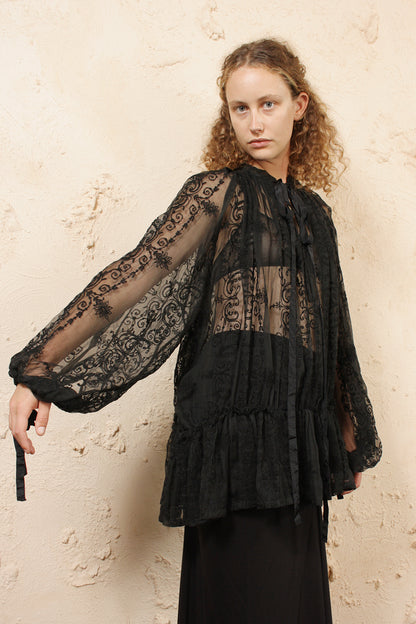 Lace Peasant Blouse