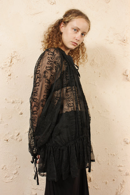 Lace Peasant Blouse