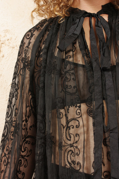 Lace Peasant Blouse