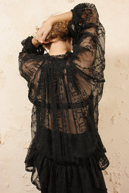 Lace Peasant Blouse