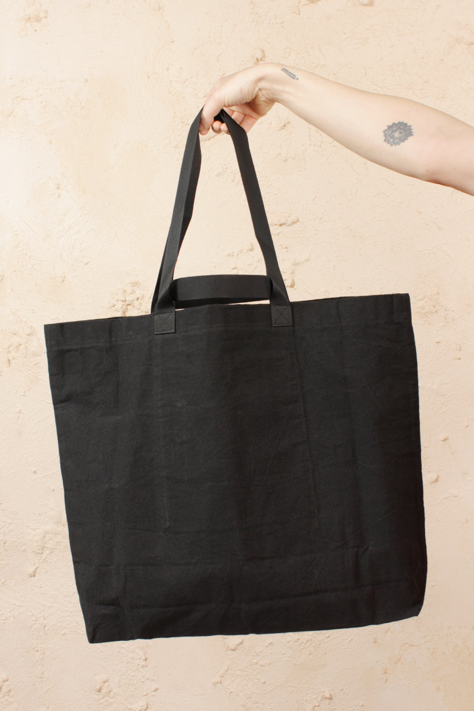 Large Tote Bag Black Wax
