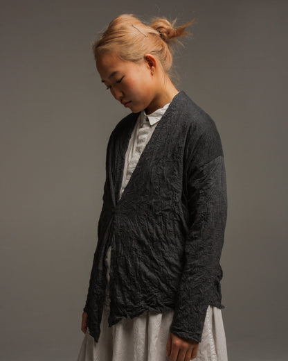 Grey Marle Cotton Knit Cardigan