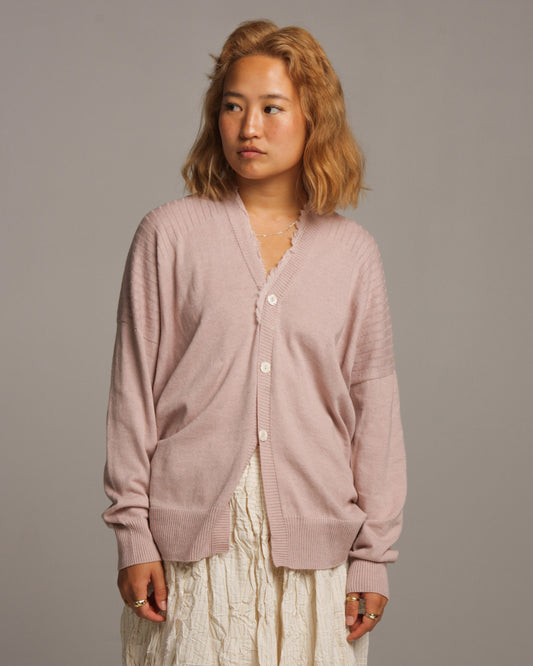Sakura Raw Collar Cardigan
