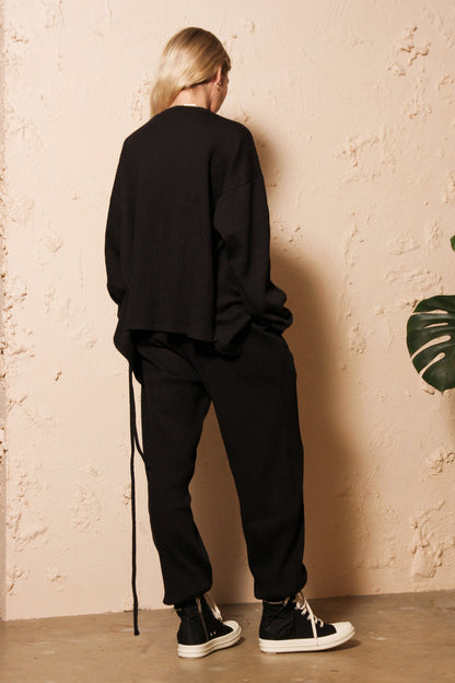 Shaw Long Sleeve Fleece Rib Black