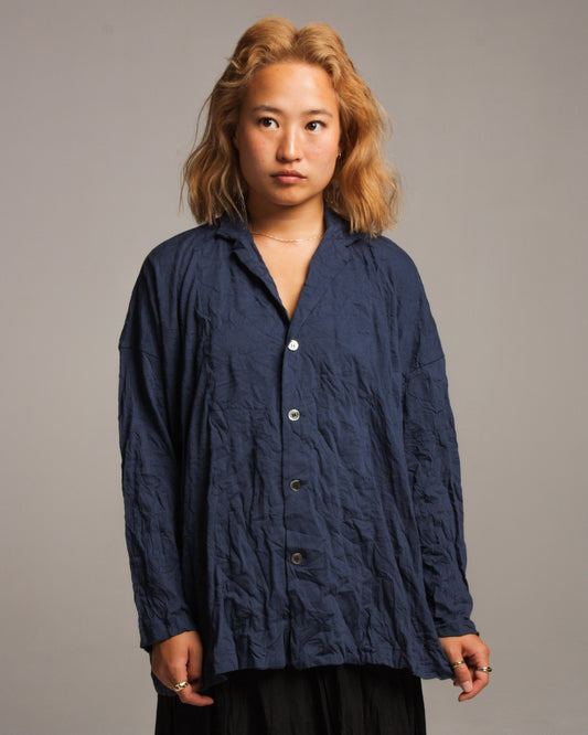 Navy Corrugated Cardigan
