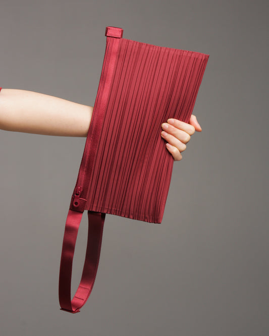 Bordeaux Pleated Waist Bag