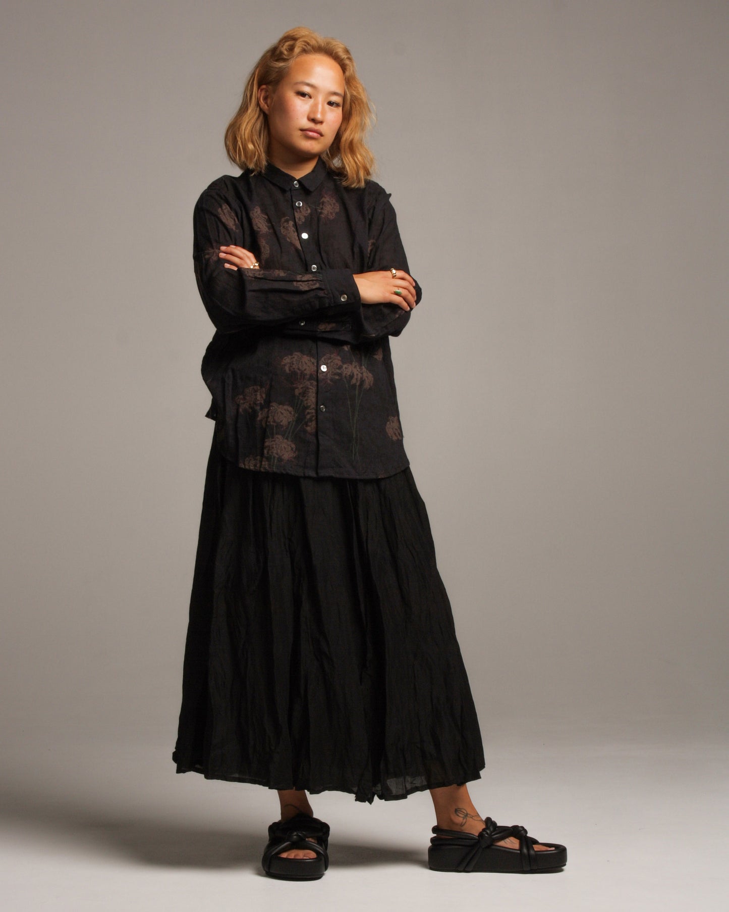 Black Corrugated Skirt