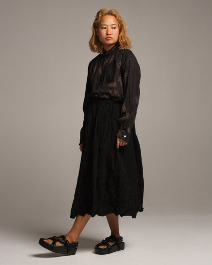 Black Corrugated Skirt