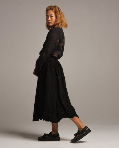 Black Corrugated Skirt