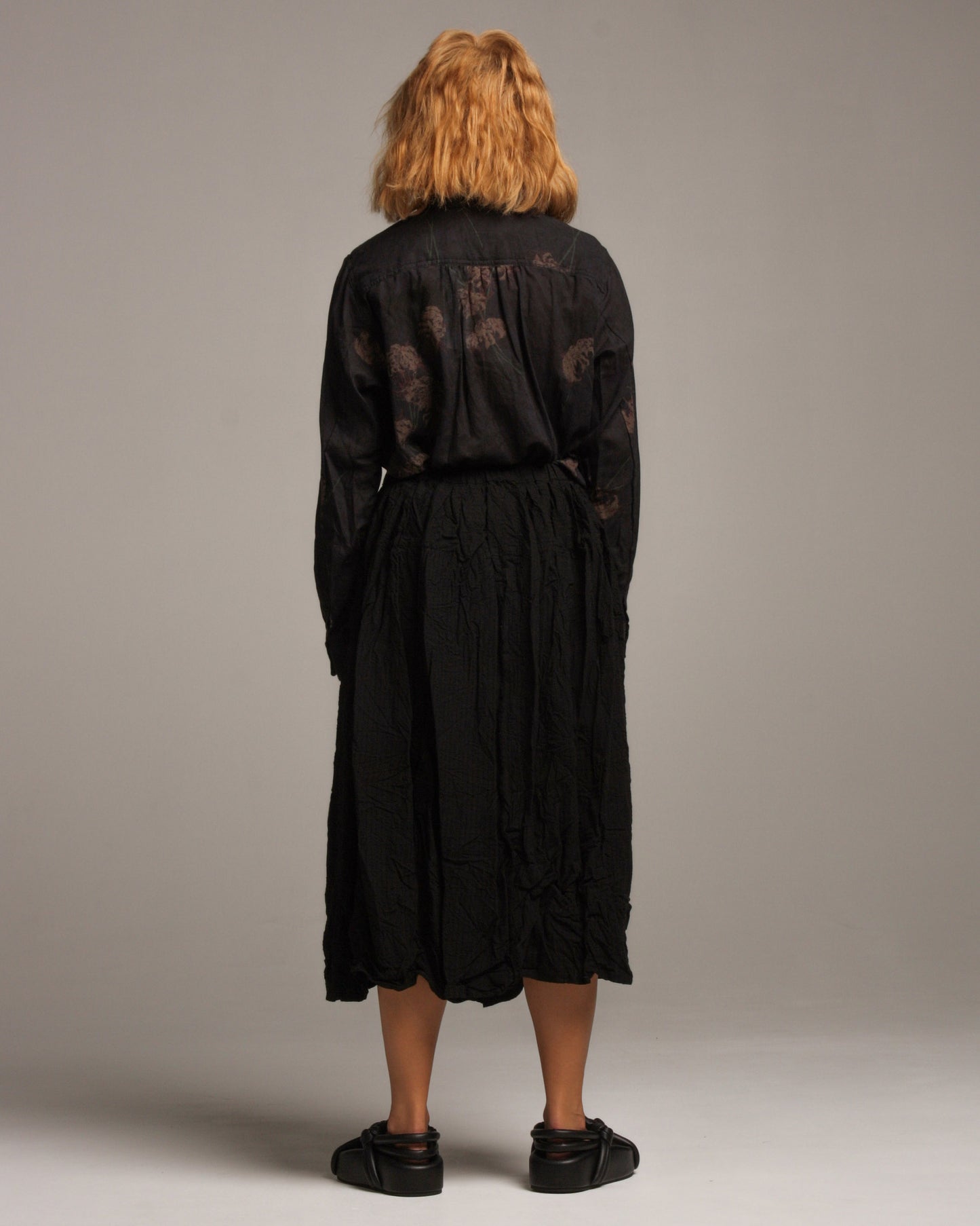 Black Corrugated Skirt