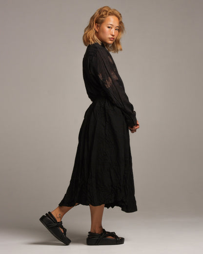Black Corrugated Skirt