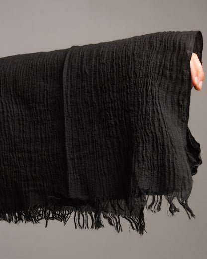 Soft Black Linen Stole