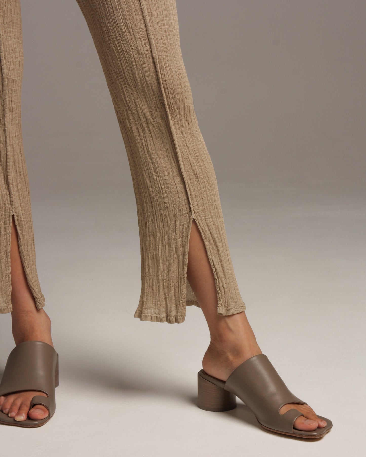 Beige Crepe Pants