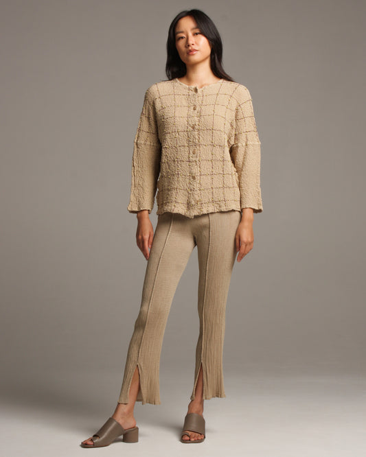 Beige Crepe Pants