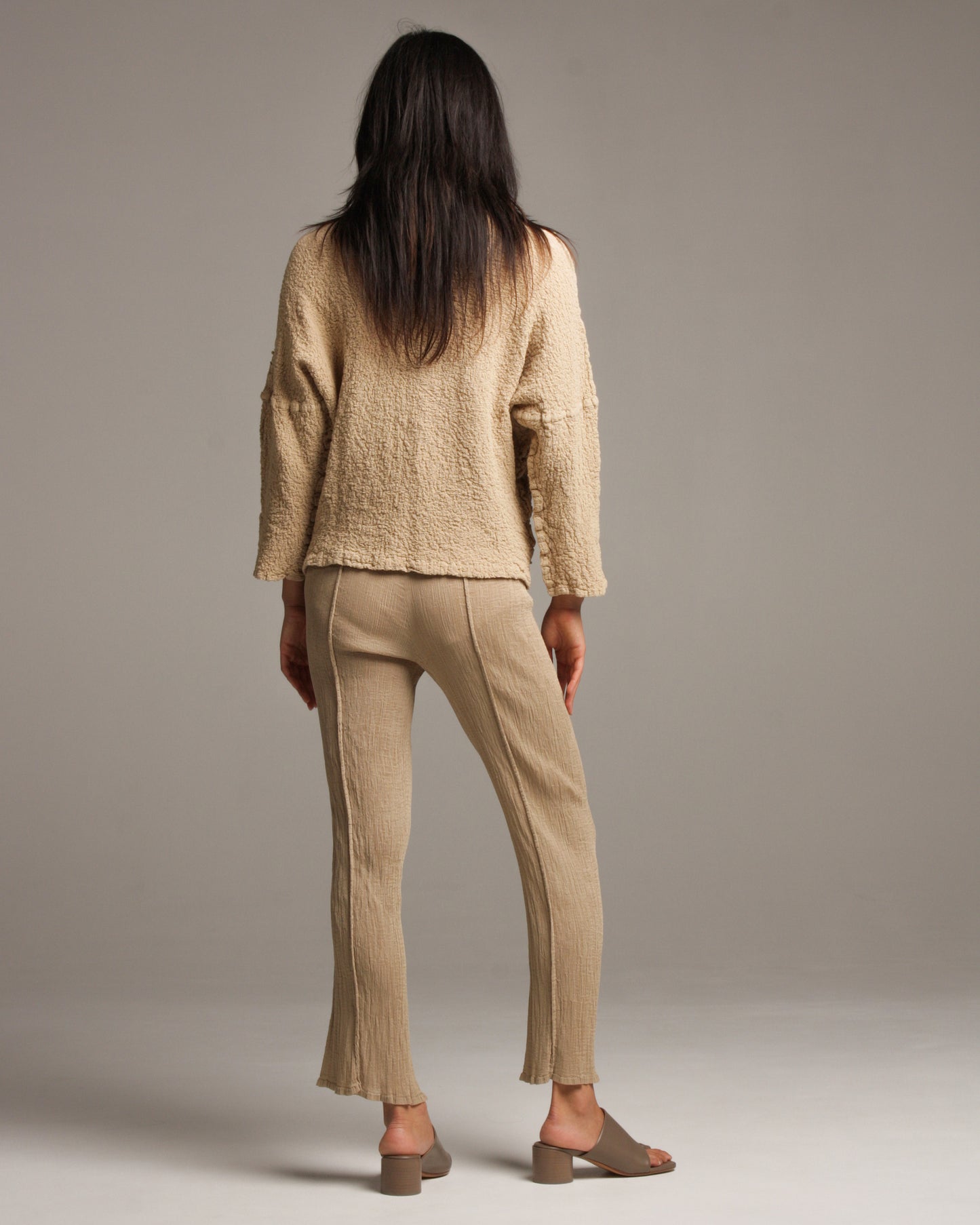 Beige Crepe Pants