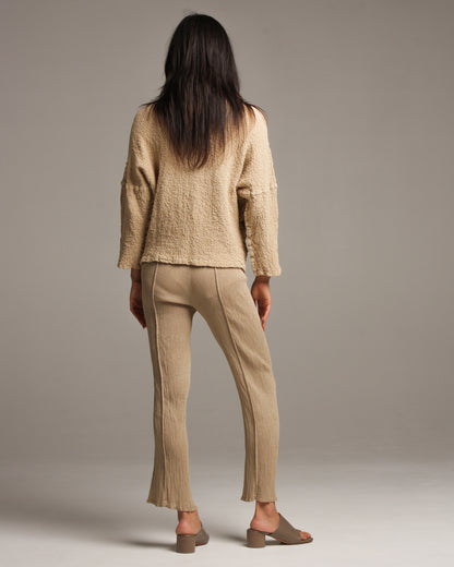 Beige Crepe Pants