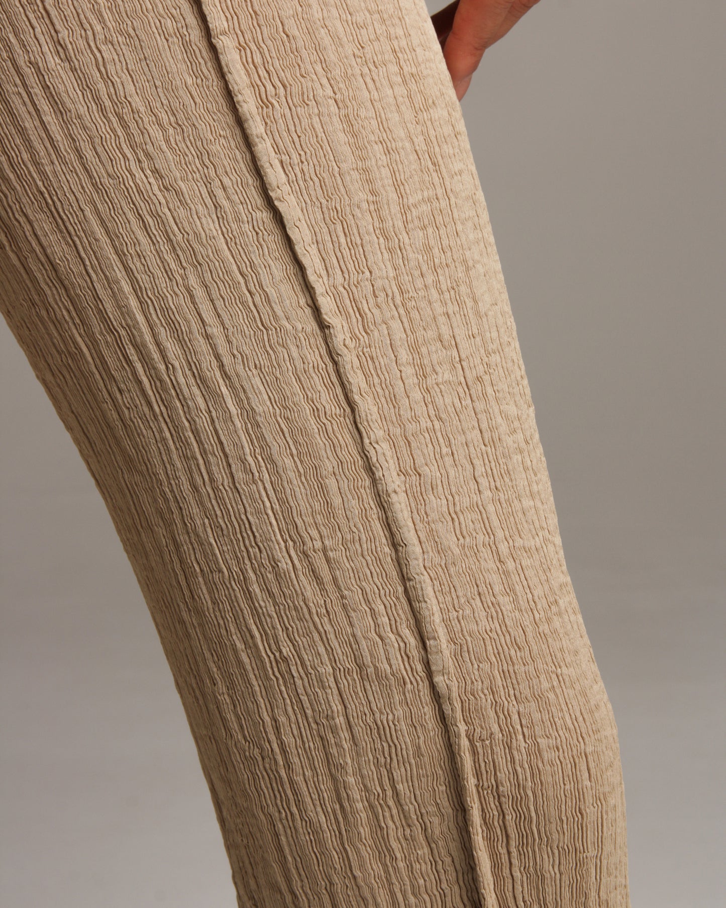 Beige Crepe Pants