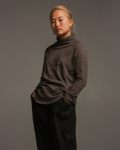 Taupe Cotton Knit Pullover