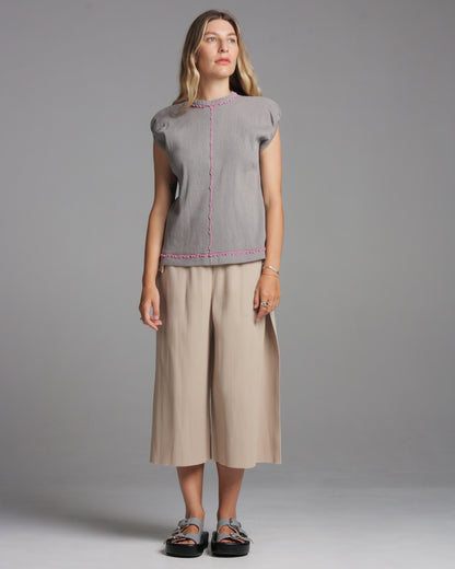 Grey Mellow Knit Top