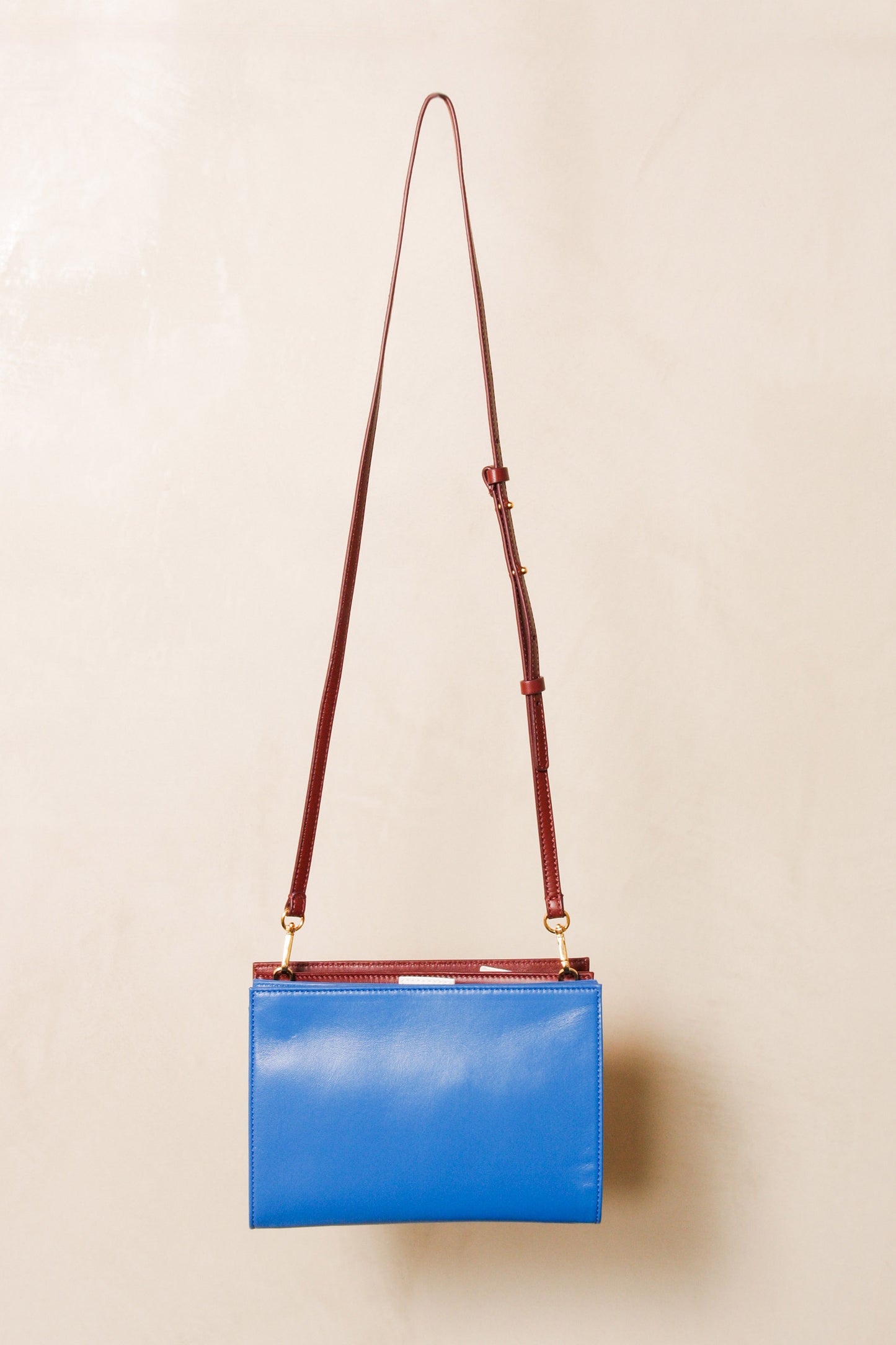 Blue and Rust Crossbody Clutch Bag