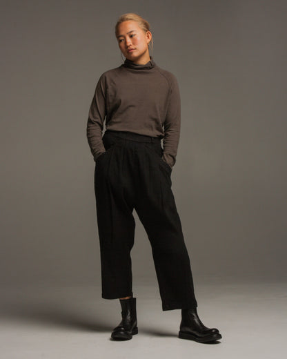 Black Linen Pocket Pants