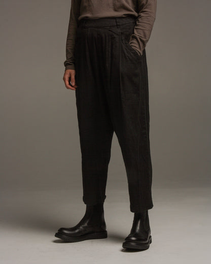 Black Linen Pocket Pants
