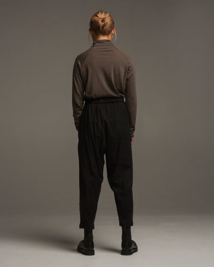 Black Linen Pocket Pants