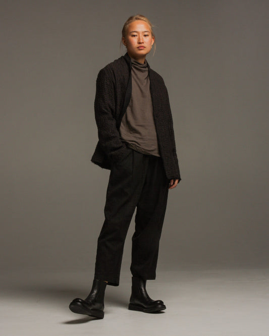 Black Linen Pocket Pants