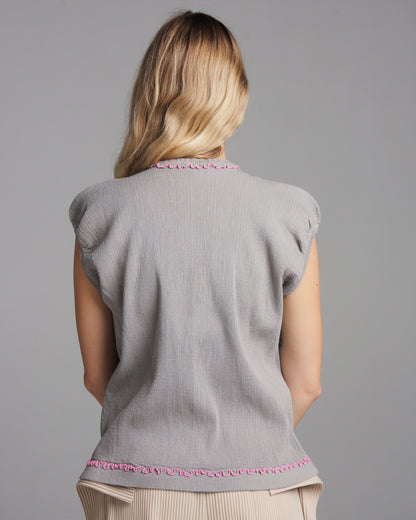 Grey Mellow Knit Top