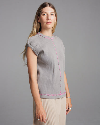 Grey Mellow Knit Top
