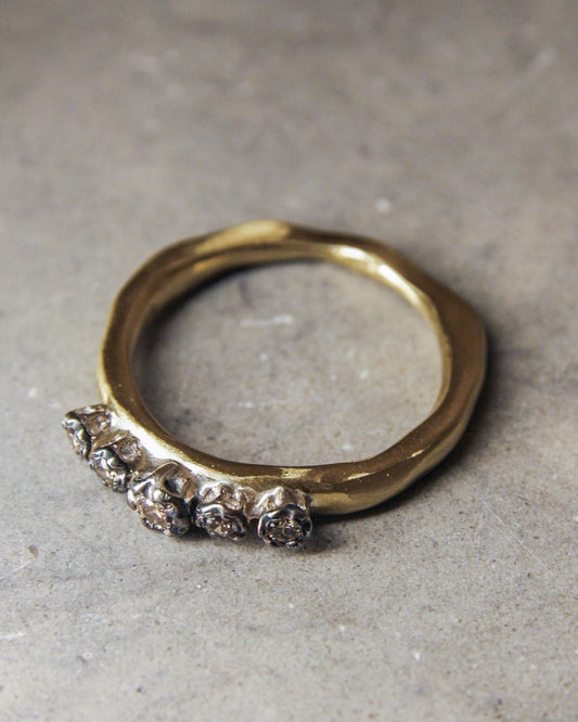 Poppy III Copper Cognac Diamond Ring