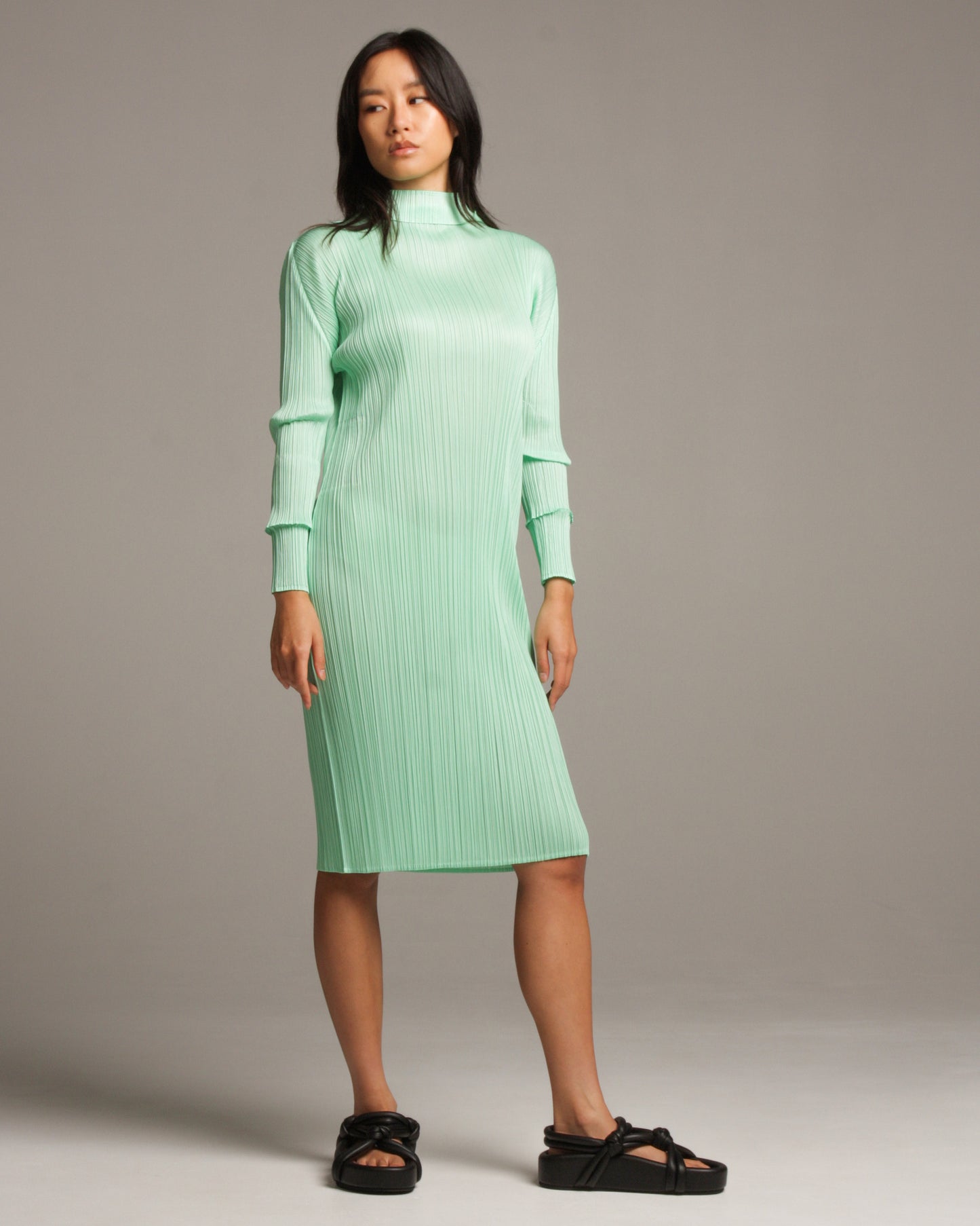 Classic Mint Green Long Sleeve Dress