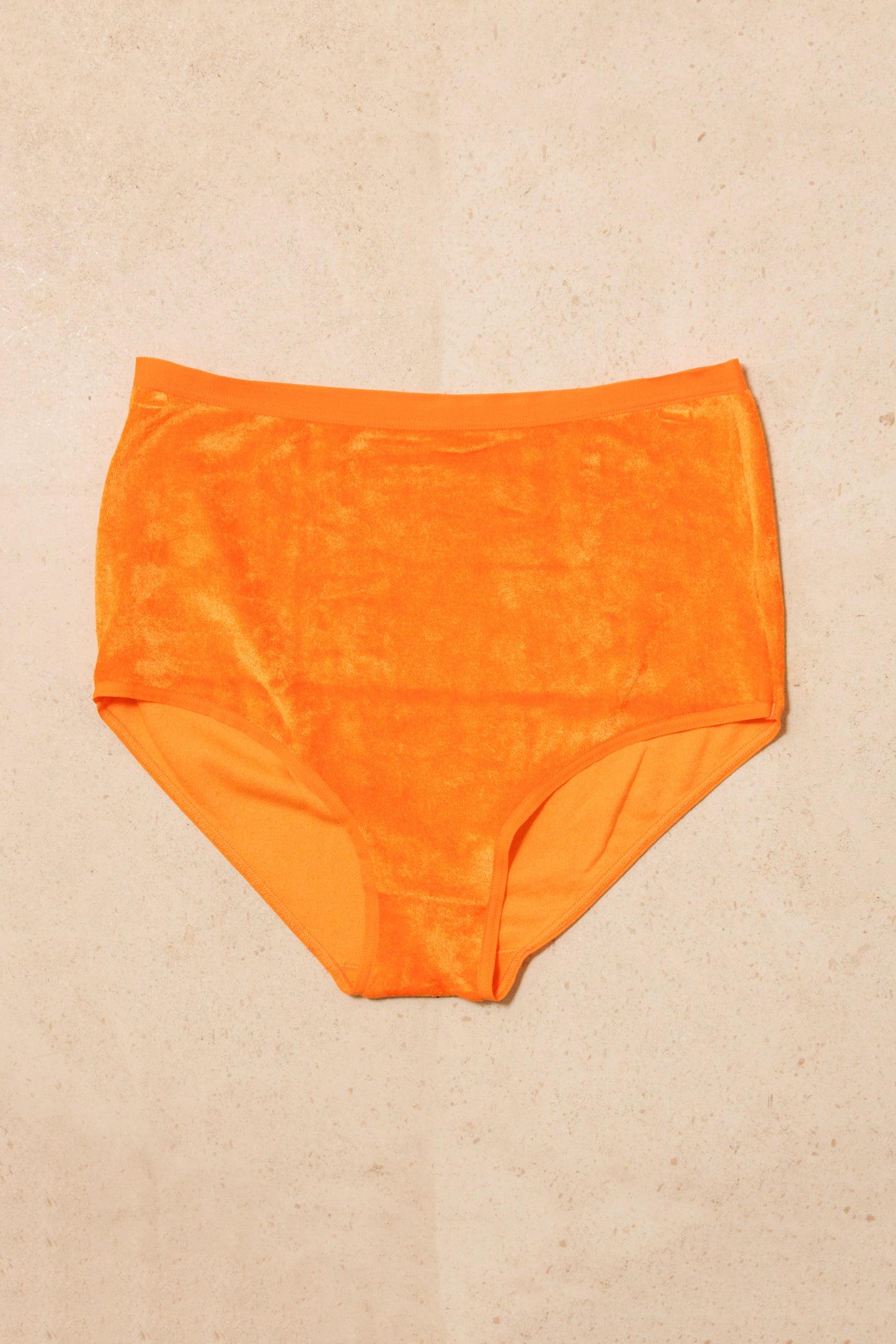 Highwaist Bell Pants Orange Velour