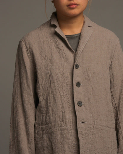 Dove Grey Linen Collar Jacket