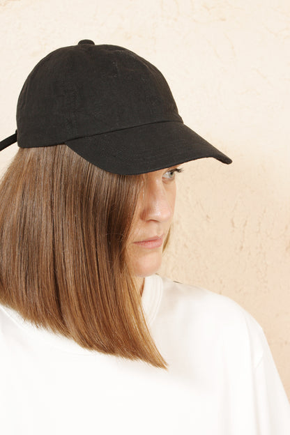 Six Panel Cap Black Bio