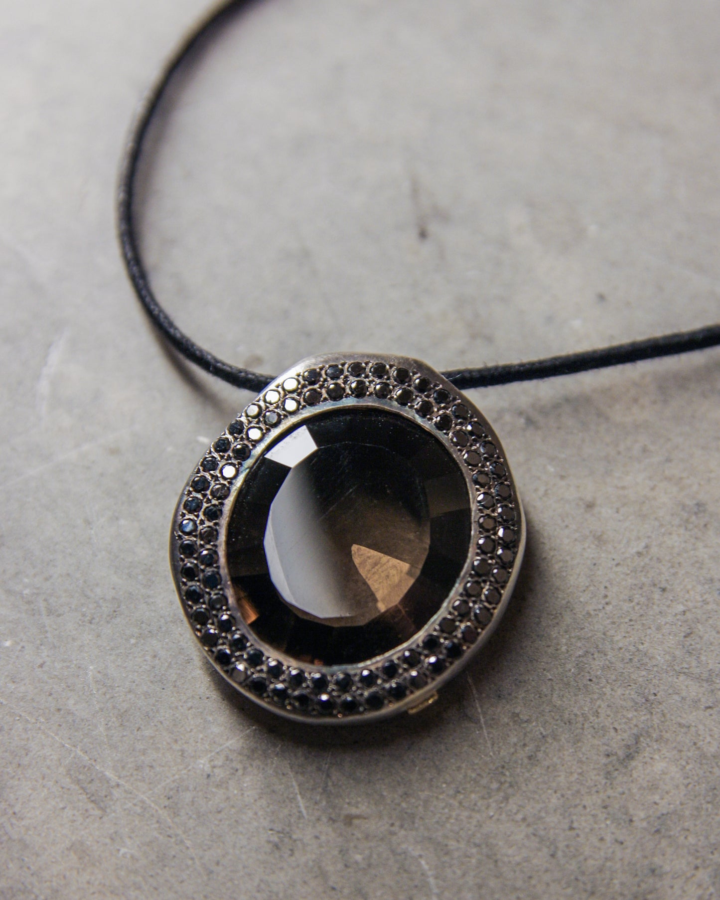 Pew Black Diamond and Smoky Quartz Necklace