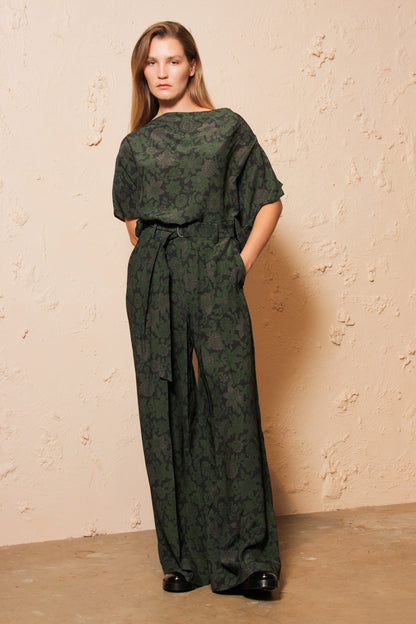 Prachi Wide Leg Pleat Pant