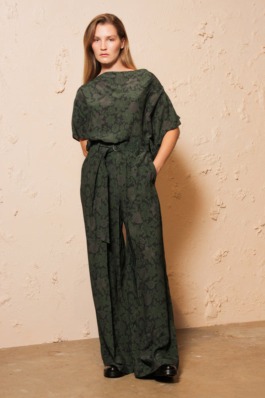 Prachi Wide Leg Pleat Pant