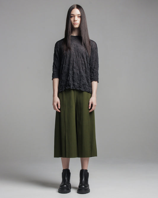 Green Tuck Pleat Pants