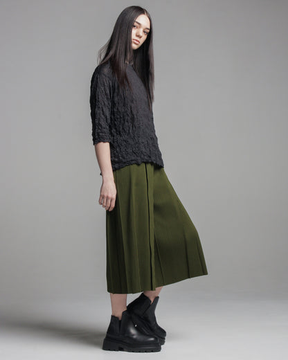 Green Tuck Pleat Pants