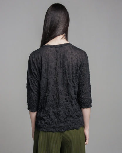 Black Crinkle Top
