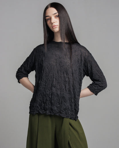 Black Crinkle Top