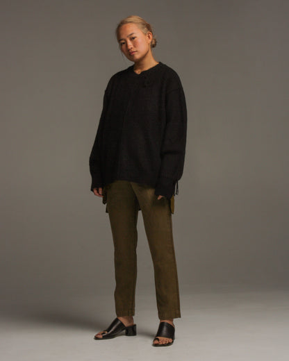 Black Alpaca Pullover Knit