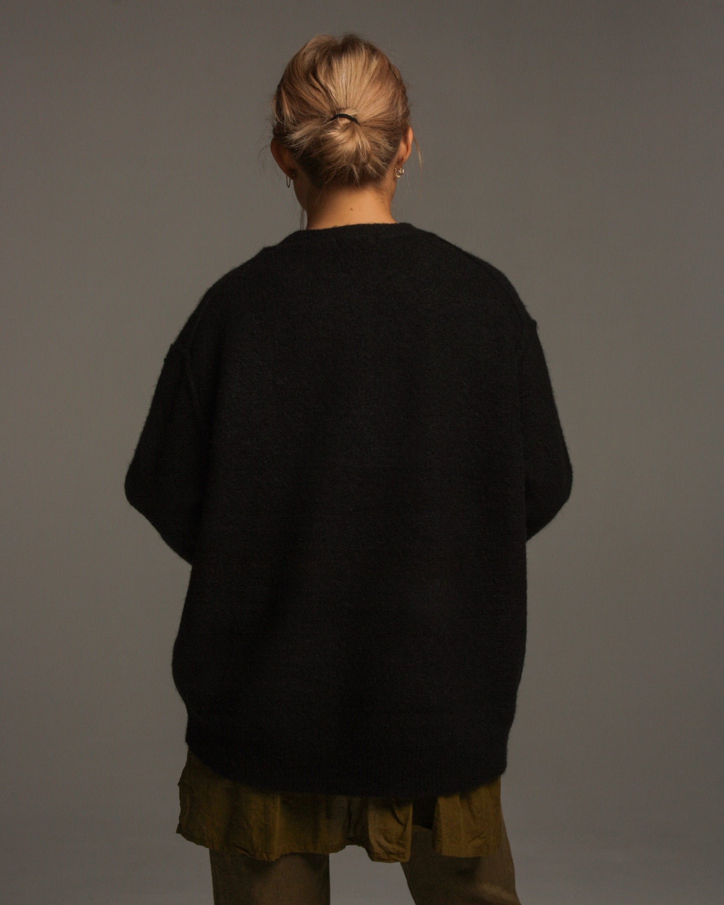 Black Alpaca Pullover Knit