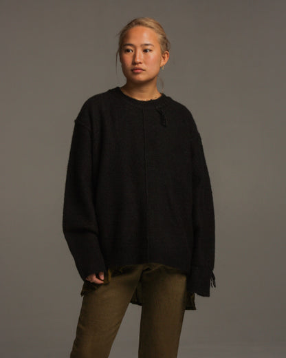 Black Alpaca Pullover Knit