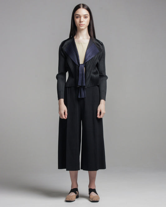 Black Tuck Pleat Pants