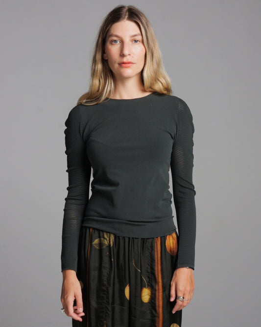 Charcoal A-POC Skin Long Sleeve Top