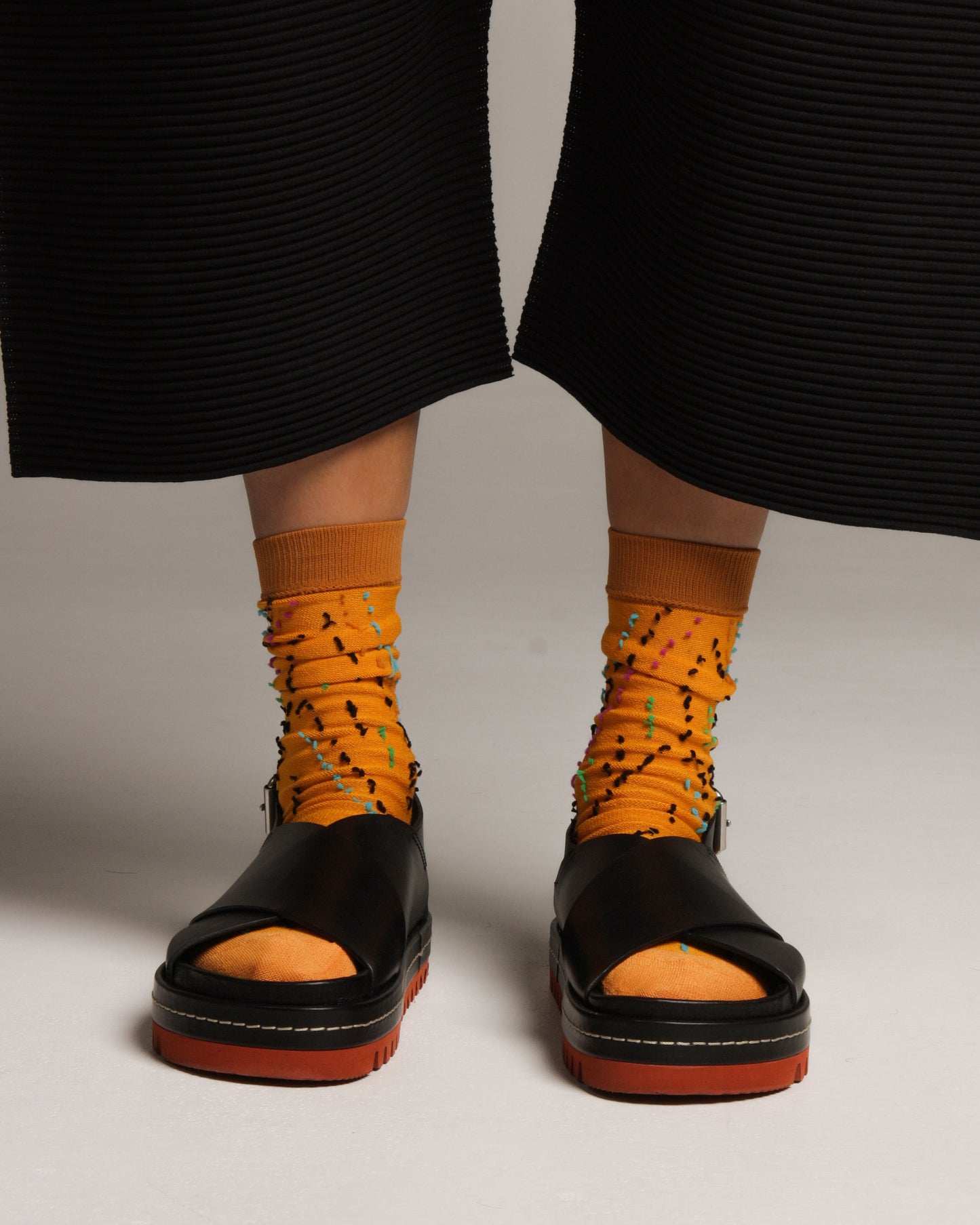 Orange Stitch Socks
