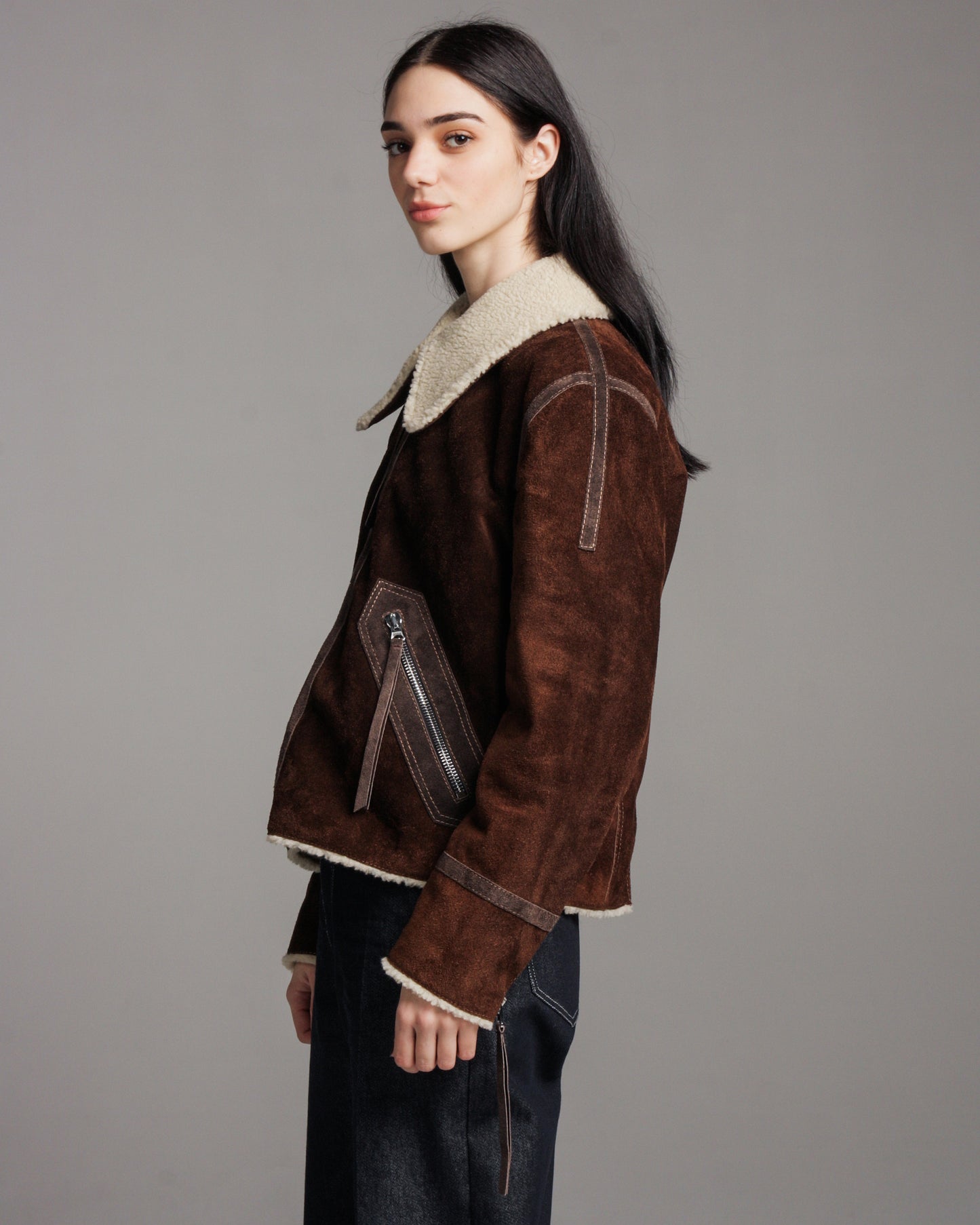 Brown Calf Leather Jacket